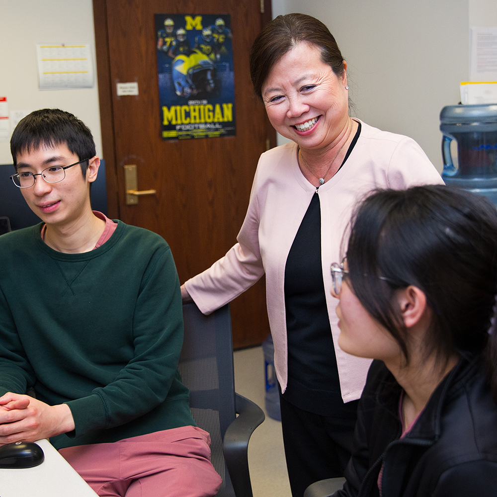 Hera Kim-Berman with residents