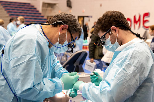 Stony Brook School of Dental Medicine Team Treats Patient at Remote Area Medical Event in Cookeville, TN