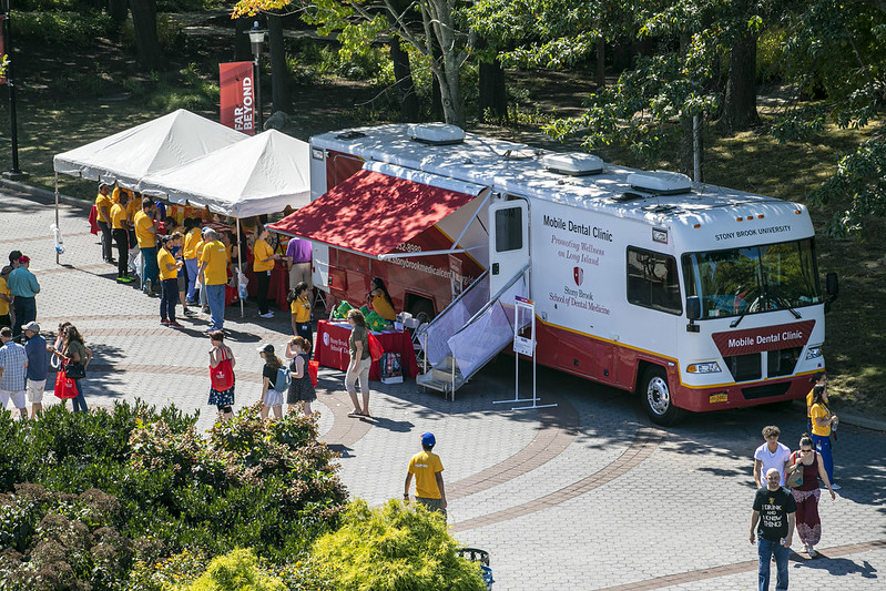 Stony Brook University School of Dental Medicine's Mobile Oral Health Services Clinic Parked on Campus at CommUniversity Day