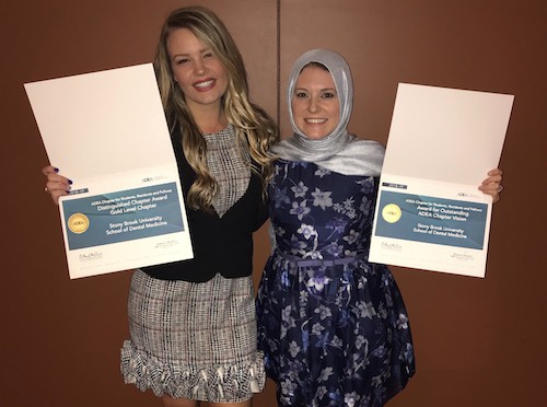Stony Brook School of Dental Medicine students receive ADEA Council of Students, Residents, and Fellows chapter awards at the annual ADEA Session & Exhibition.
