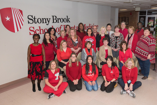 SDM Goes Red for National Wear Red Day - Students, Faculty and Staff of the School of Dental Medicine Wear Red