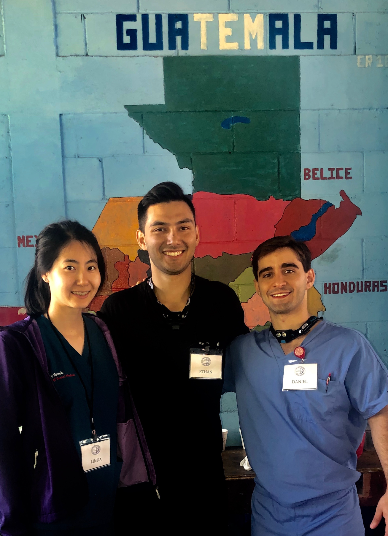 Stony Brook School of Dental Medicine students in a school in Guatemala.