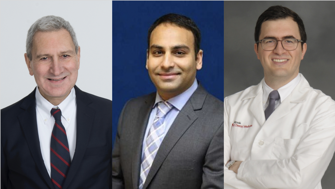 Composite of headshots of (left to right) Dr. Vincent Iacono, Dr. Srinivas Myneni, and Dr. Hossein Bassir